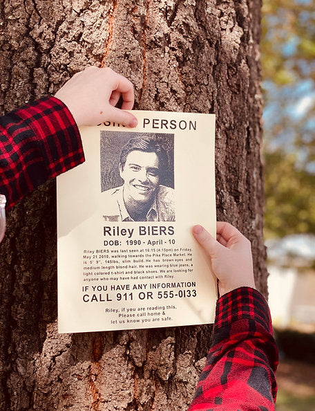 Riley Biers Missing Flyer & Charlie's Police Notes