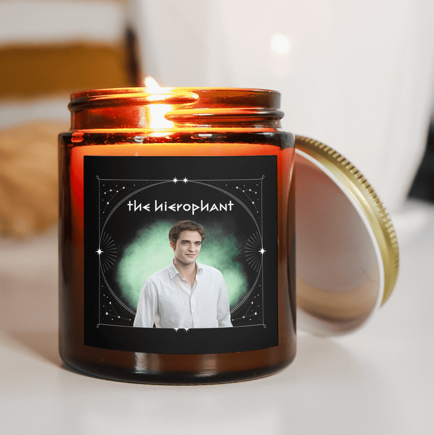 Twilight Tarot Card Candle - The Hierophant