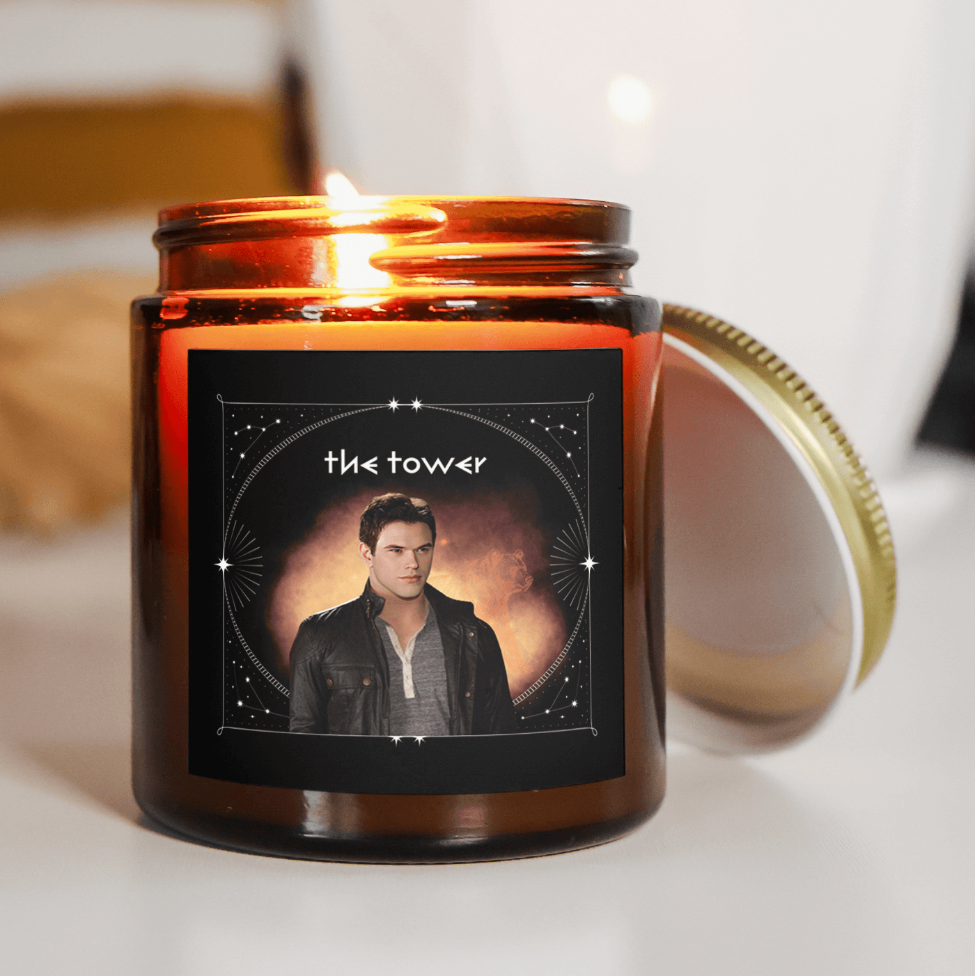 Twilight Tarot Card Candle - The Tower