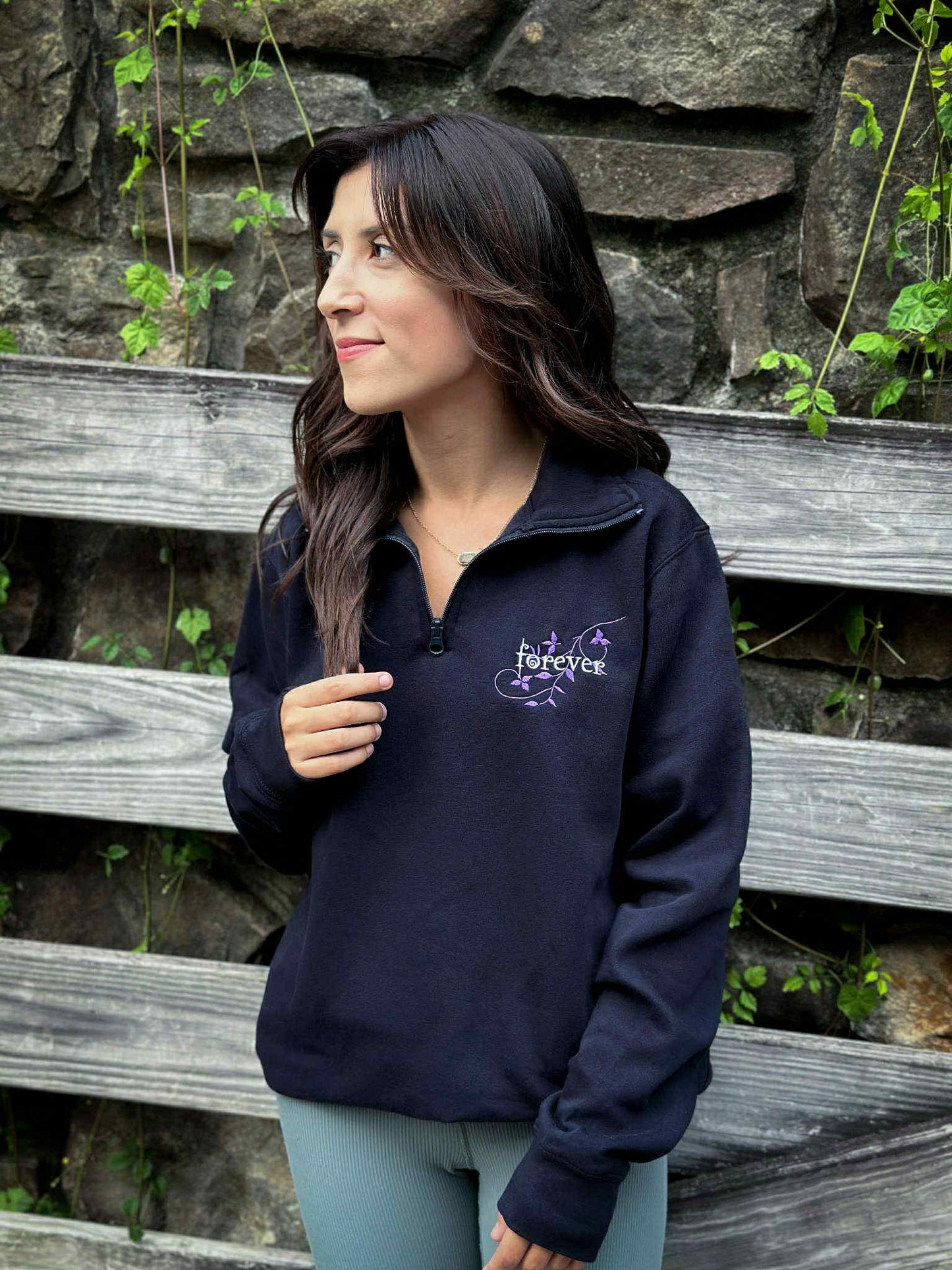 Forever Embroidery Fleece Pullover